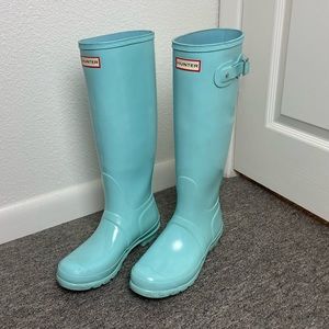 Knee High Mint Hunter Boots